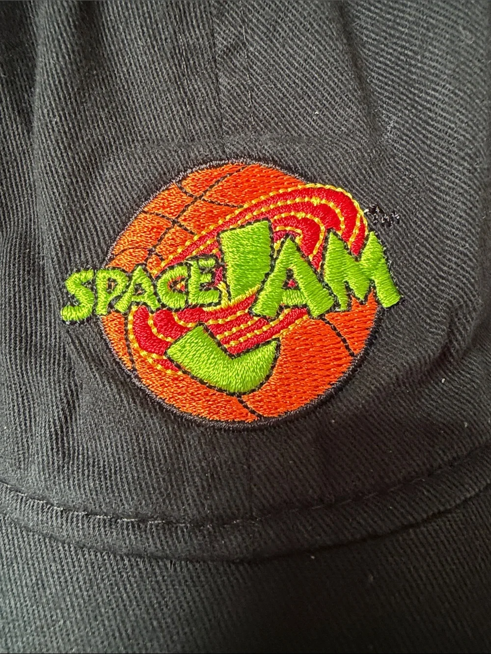 Space Jam Embroidered Logo Black Adjustable Dad Hat Cap One Size Warner Bros